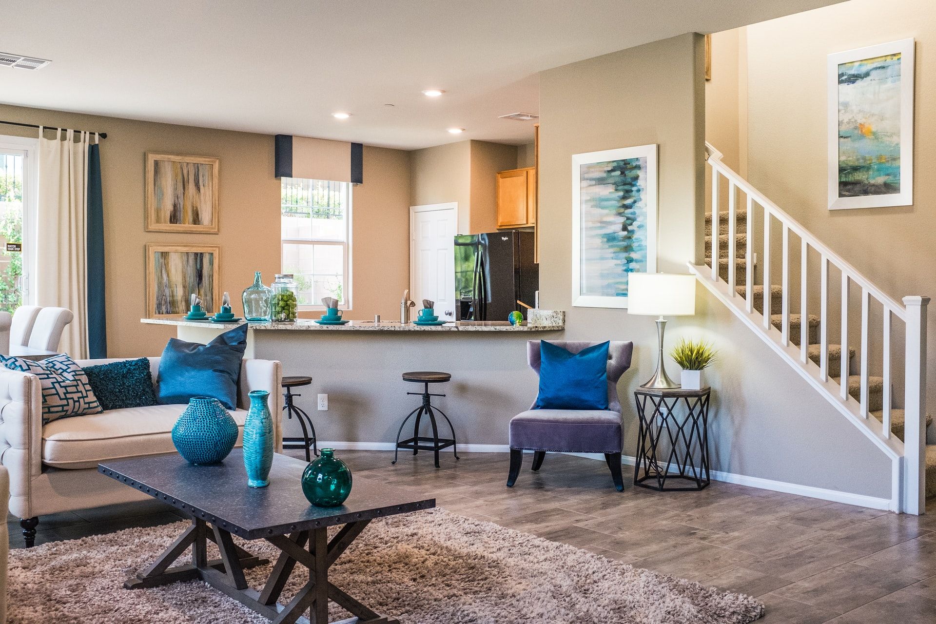 A freshly painted interior room
